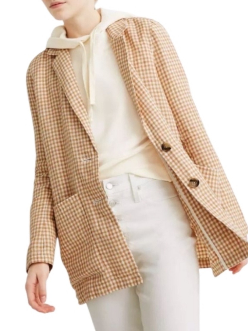 Madewell Linen Dorset Gingham Blazer